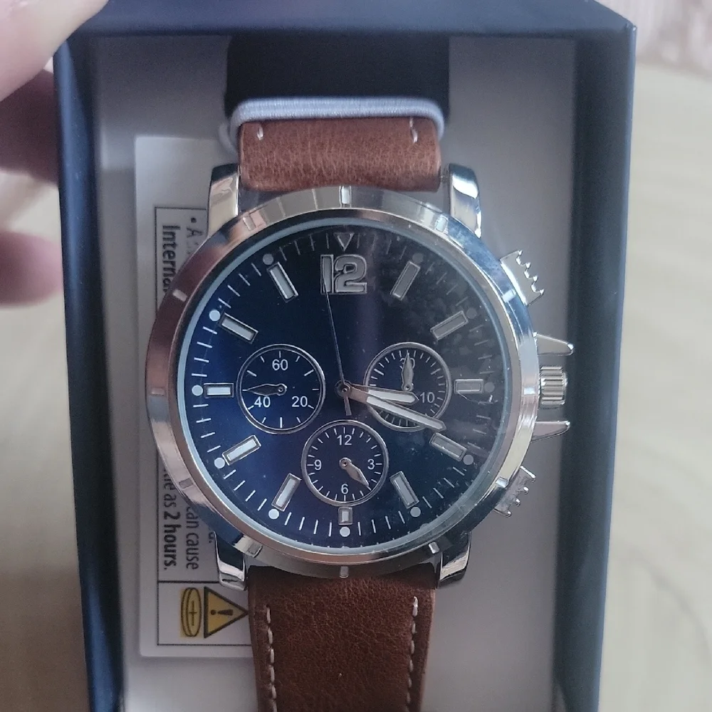 George Quartz Watch with Brown Strap